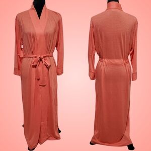 N Natori Congo Long Robe Small Tango Orange Lightweight Tie Closure NWT 🧡